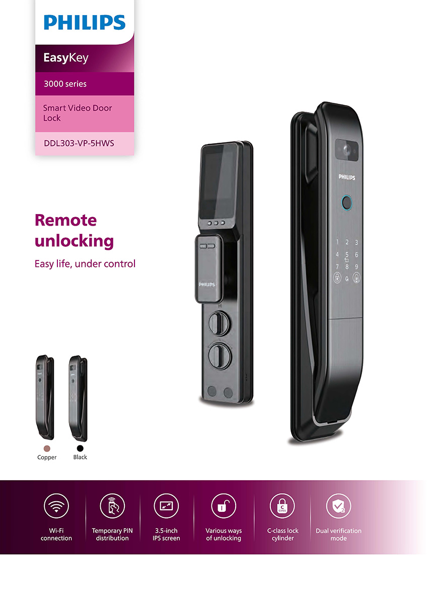 PHILIPS Smart Video Door Lock DDL303-VP-5HWS