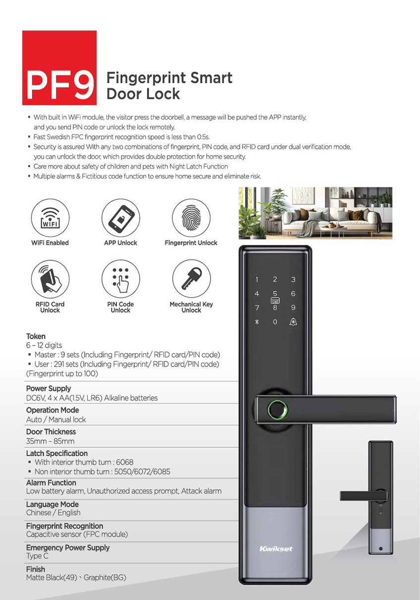 Kwikset Fingerprint Smart Door Lock PF9
